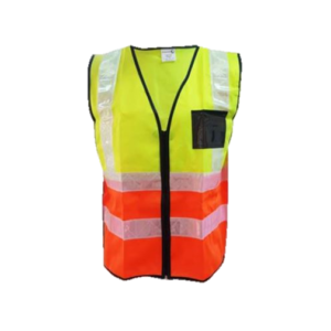 2-TONE REFLECTIVE VEST WITH ZIP & ID POCKET